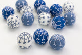 Snowflake Felt Balls- Blue and White