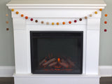 Fall Felt Ball Garland- Ombre Burgundy Orange Gold Tan Brown