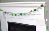 St. Patrick's Day Felt Ball Garland- Green Swirls & Dots