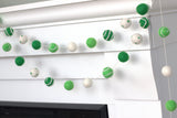St. Patrick's Day Felt Ball Garland- Green Swirls & Dots
