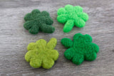 Felt Shamrocks - SET OF 4- Shades of Green