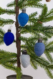 Light Bulb Ornaments- SET OF 4- Blue