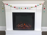 Peppermint Felt Christmas Garland- Red, Turquoise, Green, White
