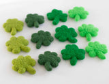 Felt Shamrocks - SET OF 4- Shades of Green