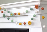 Felt Daisy Flower Garland- Teal, Golden, Terra Cotta
