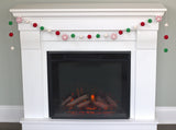 Peppermint Felt Christmas Garland- Red, Kelly Green, White