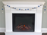 Felt Ball & Star Garland- Baby Blue, Gray, White