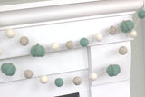 Felt Pumpkin Garland- Teal & Gray