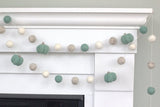 Felt Pumpkin Garland- Teal & Gray