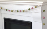 Felt Ball Garland- Pink, Green, White