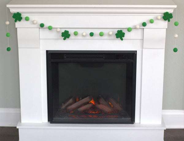 St. Patrick's Day Felt Ball & Shamrock Garland
