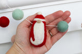 Santa Claus Felt Christmas Garland- Teal Pink Red White