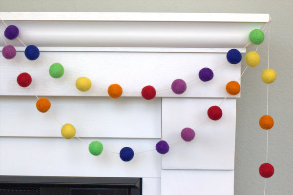 Felt Ball Garland- Rainbow ROYGBIV