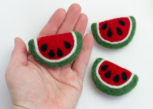 Watermelon Felt Shapes- Red & Green