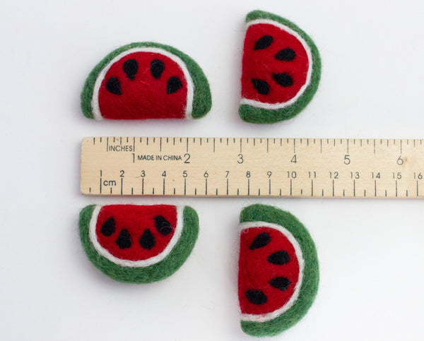 Watermelon Felt Shapes- Red & Green