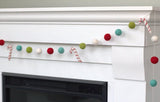 Candy Cane Felt Garland- Turquoise, Lime, Red, White
