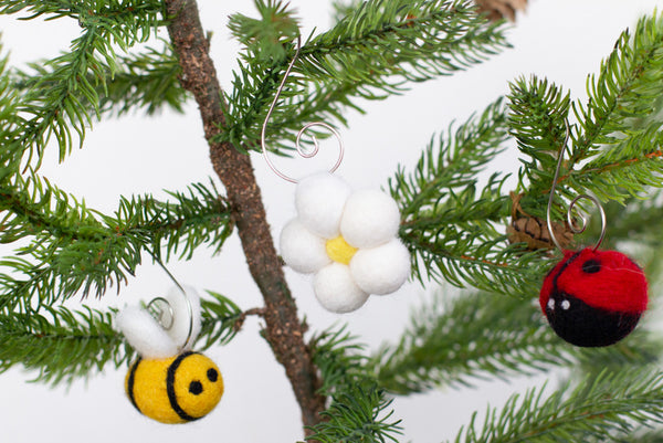 Spring Felt Ornaments- Bee, Ladybug, Daisy