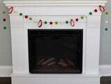 Santa Claus Felt Christmas Garland- Red Green White