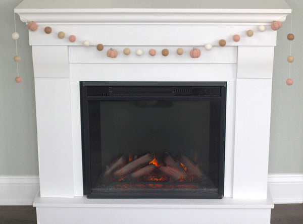 Felt Pumpkin Garland- Pink & Tan