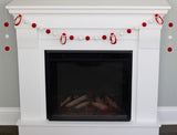 Santa Claus Felt Christmas Garland- Red & White