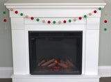Christmas Felt Ball Garland- Red, Kelly Green, Almond