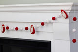 Santa Claus Felt Christmas Garland- Red & White
