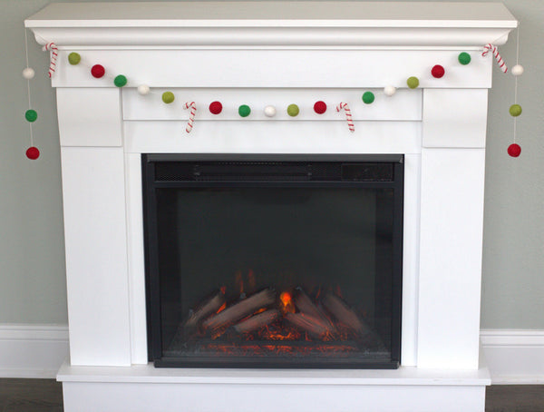 Candy Cane Felt Garland- Lime, Kelly Green, Red, White