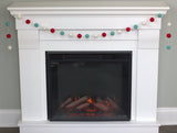 Christmas Felt Ball Garland- Red, Turquoise, White