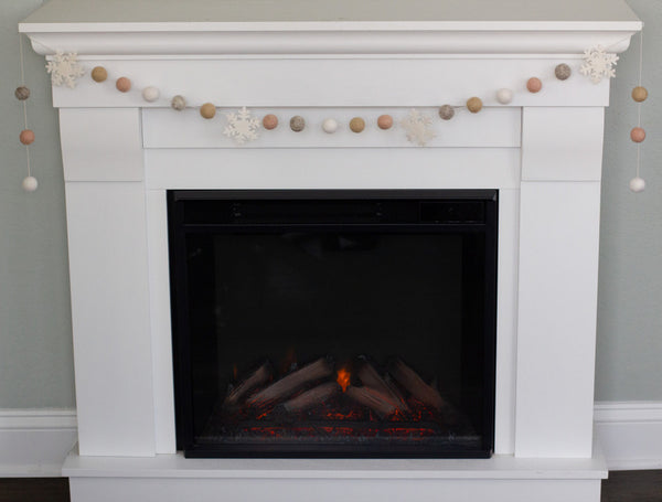 Snowflake Garland- Pink, Tan, Gray, White