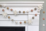 Snowflake Garland- Pink, Tan, Gray, White