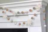 Snowflake Garland- Pink, Tan, Gray, White