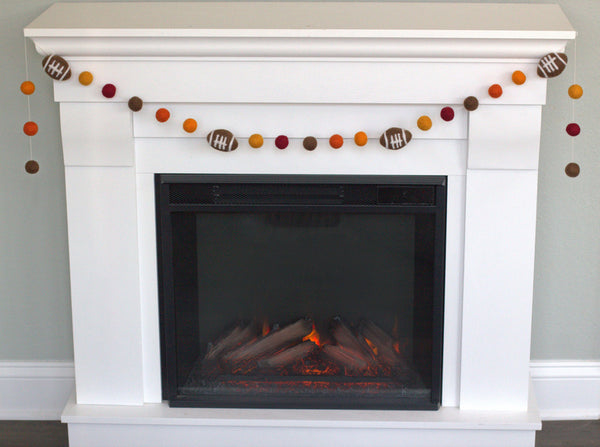 Fall Football Garland- Orange, Brown