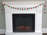 Christmas Felt Ball Garland- Red, Kelly Green