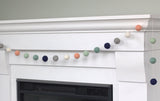 Felt Ball Garland- Navy, Teal, Peach, Seafoam, Gray