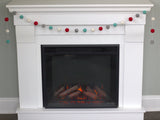 Christmas Felt Ball Garland- Red, Turquoise Blue, Gray, White