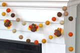 Thanksgiving Turkey Garland- Brown, Orange