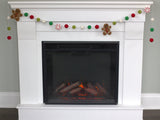 Gingerbread & Peppermint Christmas Felt Garland- Red & Green