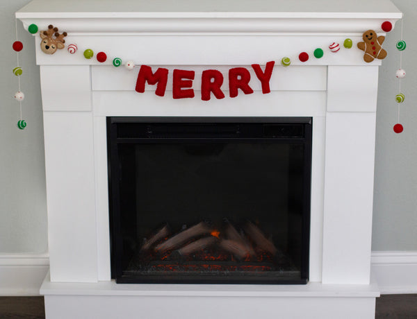 Christmas MERRY Garland- Reindeer, Gingerbread