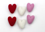 Valentine's Day Felt Folk Hearts- Red, Pink, Off White