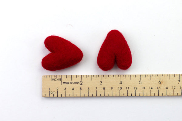 Valentine's Day Felt Folk Hearts- Red