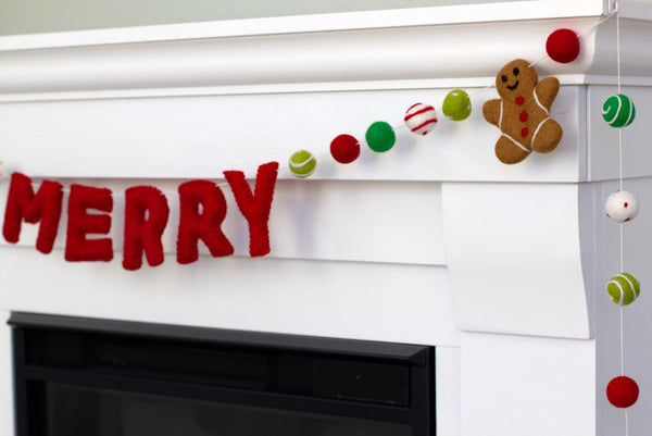 Christmas MERRY Garland- Reindeer, Gingerbread