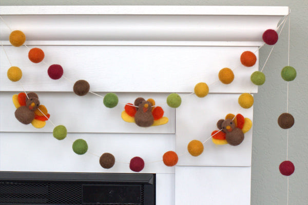 Thanksgiving Turkey Decor- Brown, Green, Burgundy, Orange