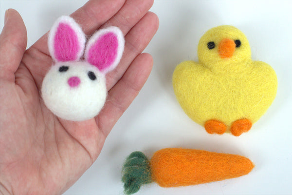 Easter Ornaments- Bunny, Chick, Carrot- SET OF 3