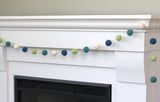 Blue & Green White Felt Ball Garland