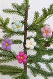 Felt Daisy Flower Ornaments- Pink, Purple, Seafoam