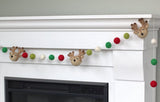 Reindeer Felt Christmas Garland- Red & Green