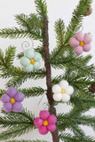 Felt Daisy Flower Ornaments- Pink, Purple, Seafoam