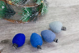 Light Bulb Strand Felt Shapes- SET OF 4- Blue, Gray