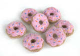 Donut Felt Food Shapes- Pretend Play- Pink Frosting with Sprinkles- 100% Wool Felt- Approx. 2" diameter