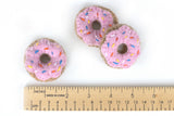 Donut Felt Food Shapes- Pretend Play- Pink Frosting with Sprinkles- 100% Wool Felt- Approx. 2" diameter